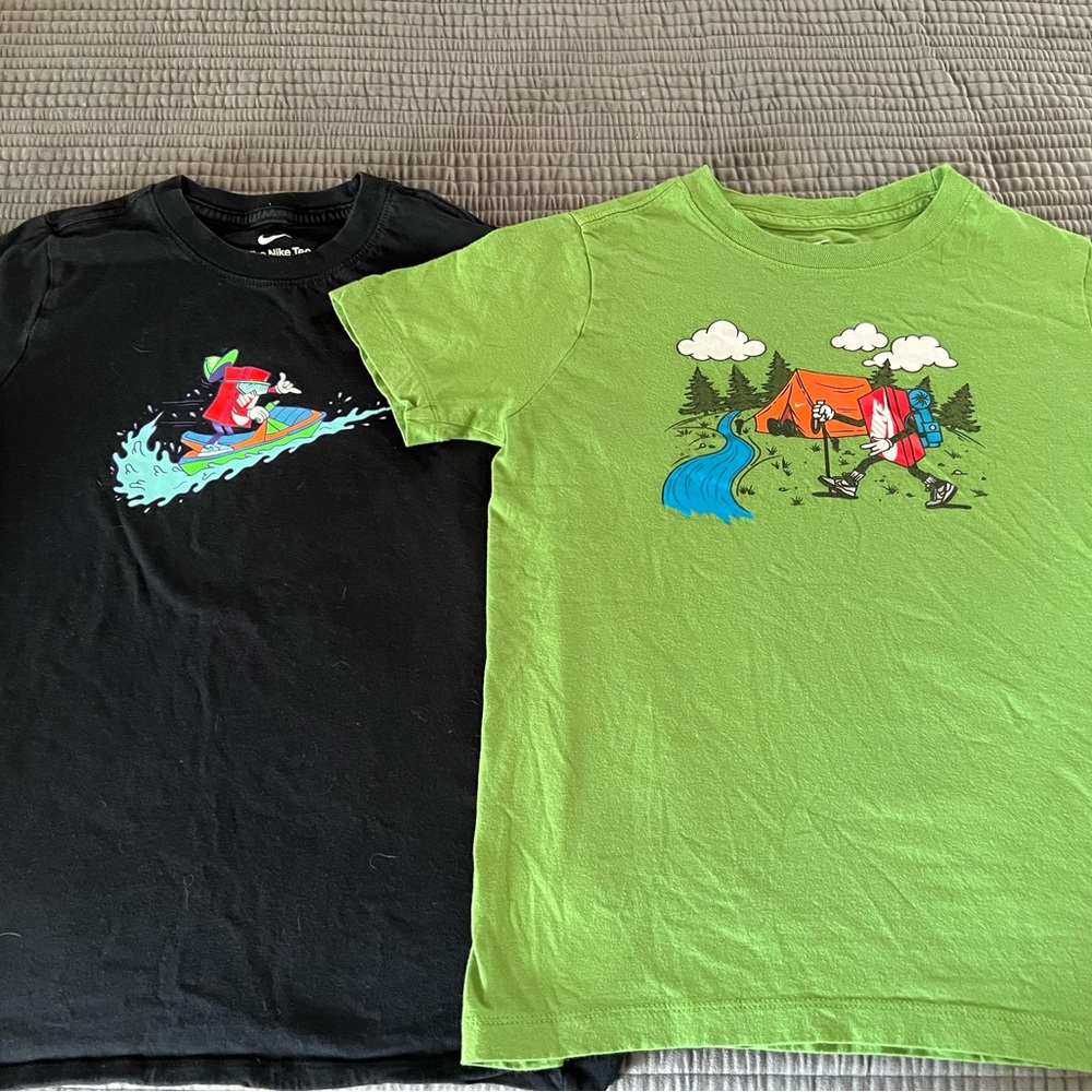 Boys Nike Graphic T-Shirts - Black and Green both size Medium